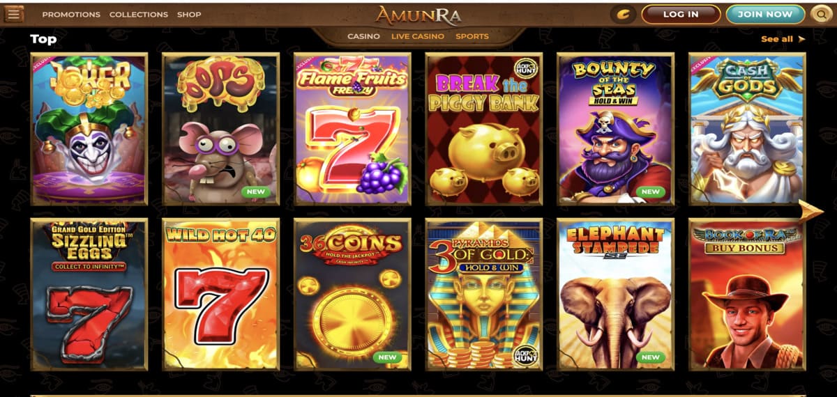 amunra casino games