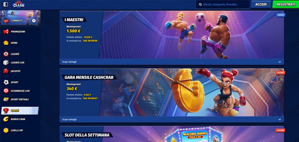 BigClash Casino Tornei