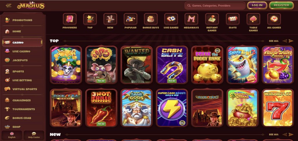 magius casino games