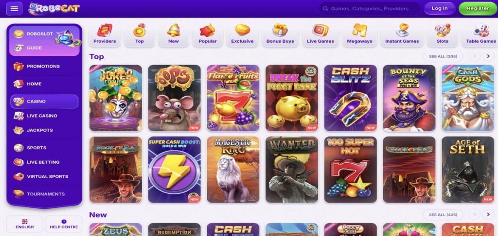 robocat casino games