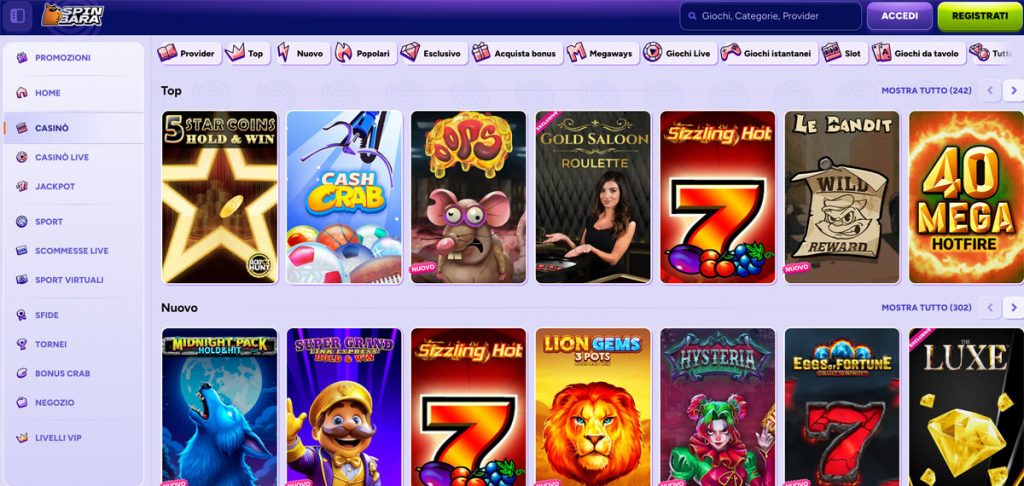 Spinbara Casino Giochi
