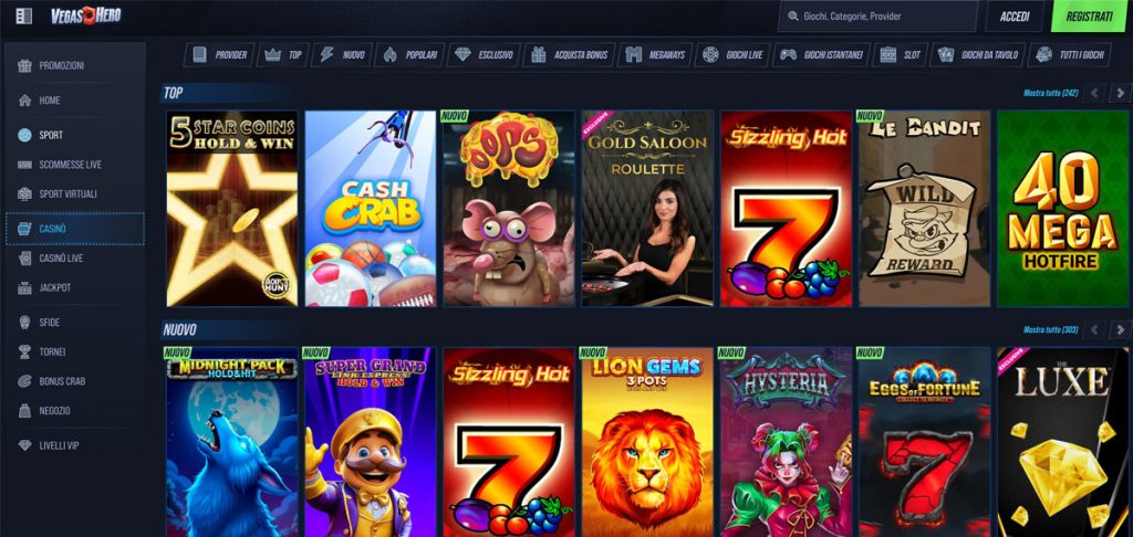 VegasHero casinò online giochi