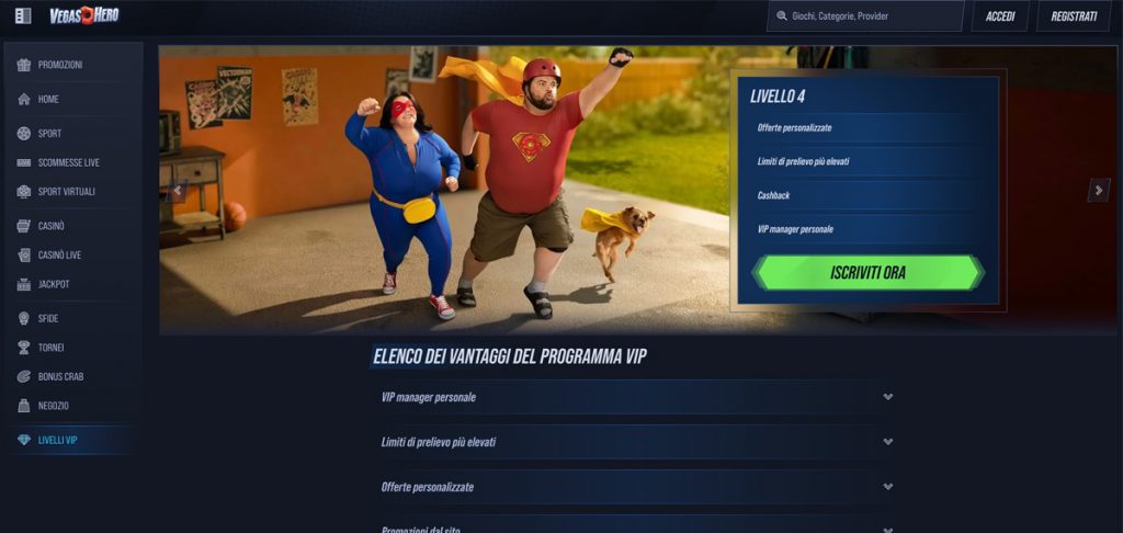 Vegas Hero Casino Programma VIP