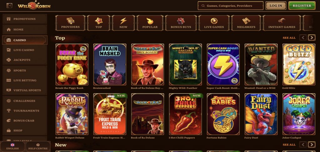 wildrobin casino games