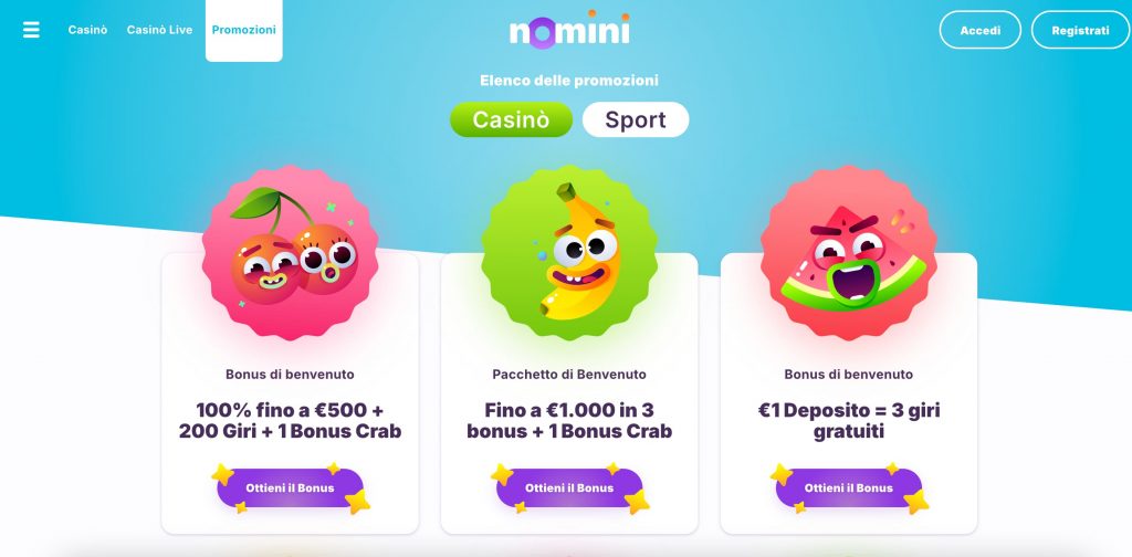 Nomini: Bonus e Promozioni Imperdibili