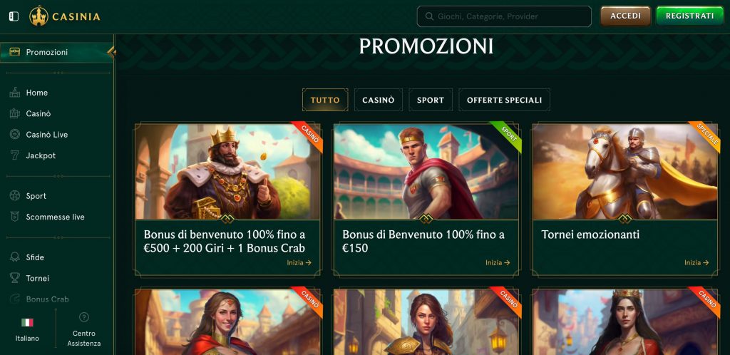 Bonus e Promozioni Esclusive di Casinia