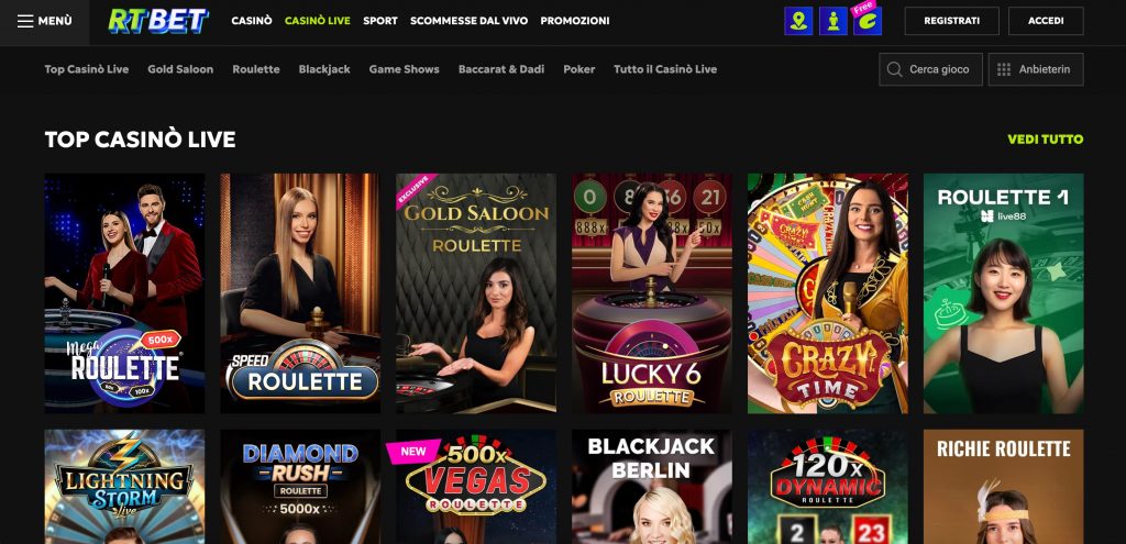 RTbet Live casino